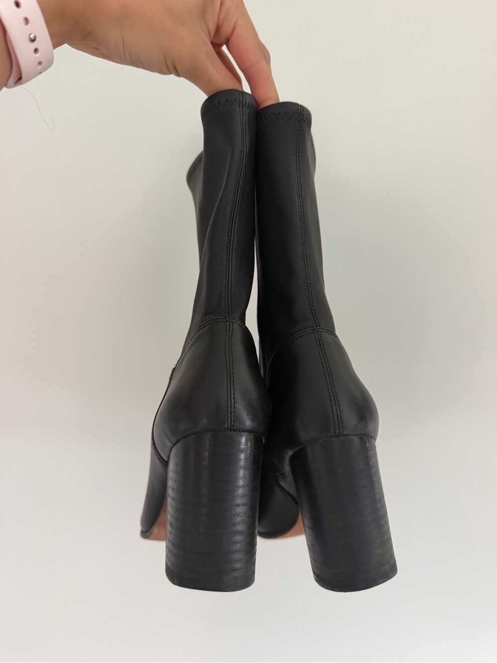 Coach Black Mid-Calf Block Heel Boots - Picture 5 of 8